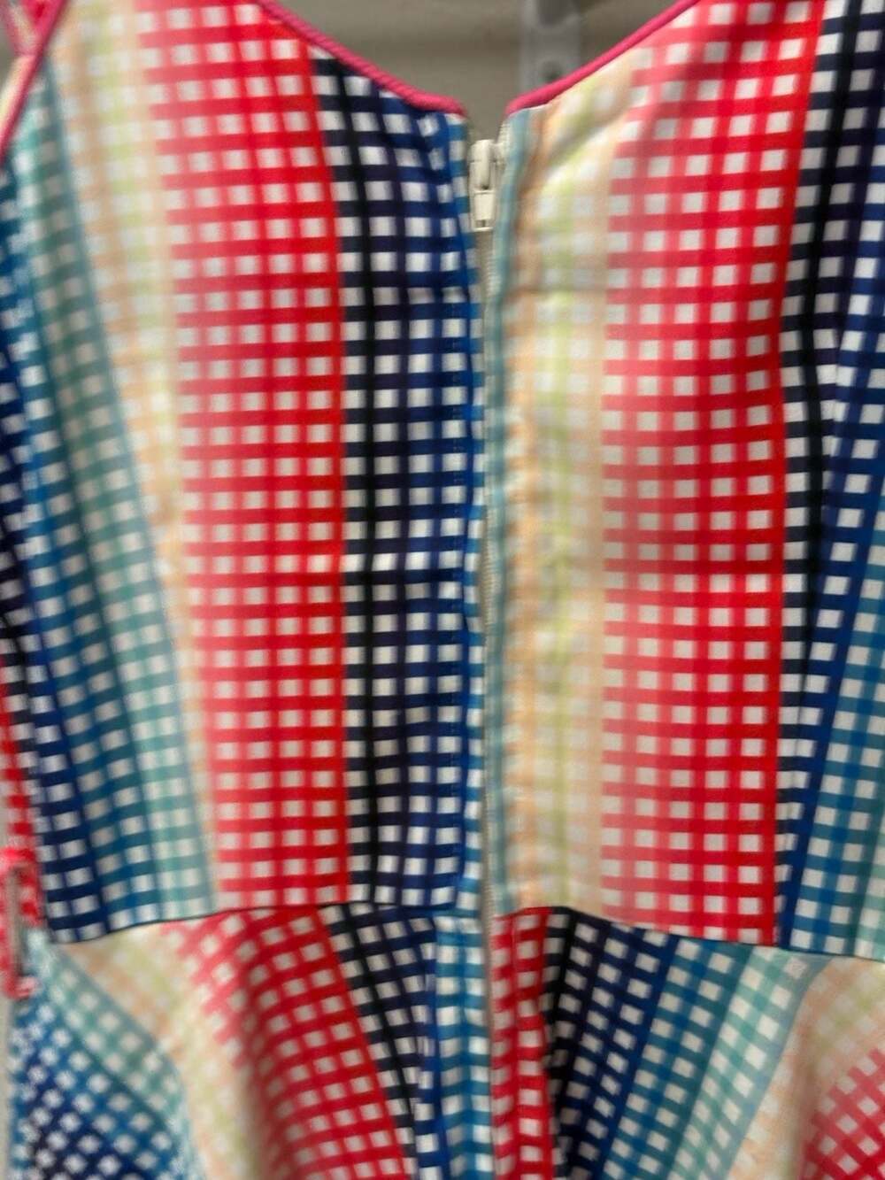 Voodoo Vixen Serene Rainbow Gingham Flare Dress - Picture 5 of 7